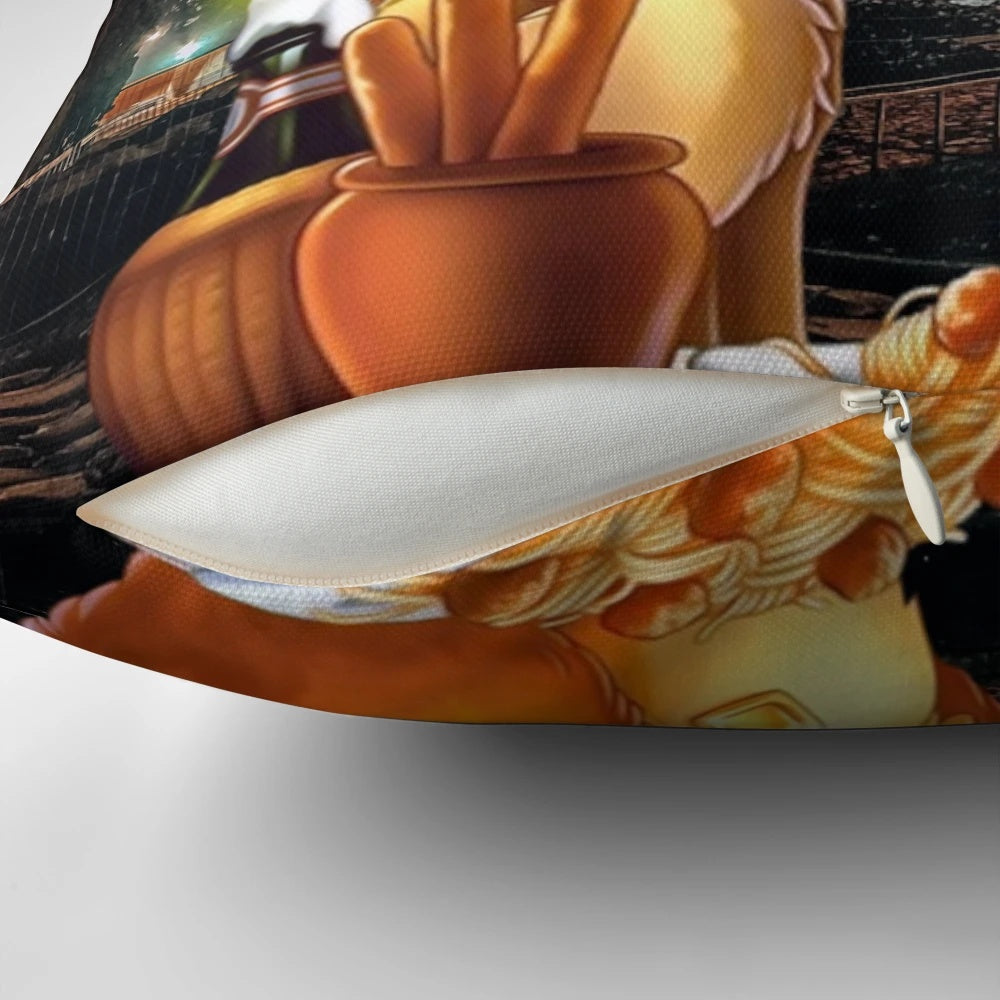 A plush pillow featuring the iconic Disney characters Lady and Tramp, perfect for a romantic honeymoon or travel adventure.