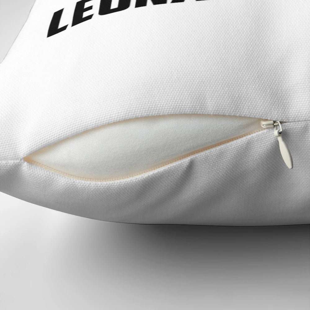 Plush pillow featuring an image of Leonardo DiCaprio, perfect for fans and home decor enthusiasts.
