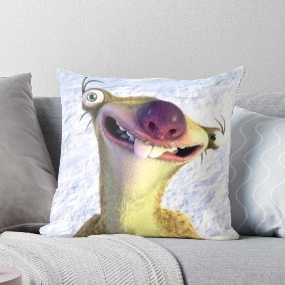 Soft and cuddly sid the sloth plush pillow for cozy home decor