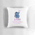 Soft and plush Lilo and Stitch Ohana pillow, featuring the iconic characters and the phrase "Ohana means family, nobody gets left behind or forgotten.