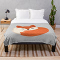 Cozy red fox plush blanket