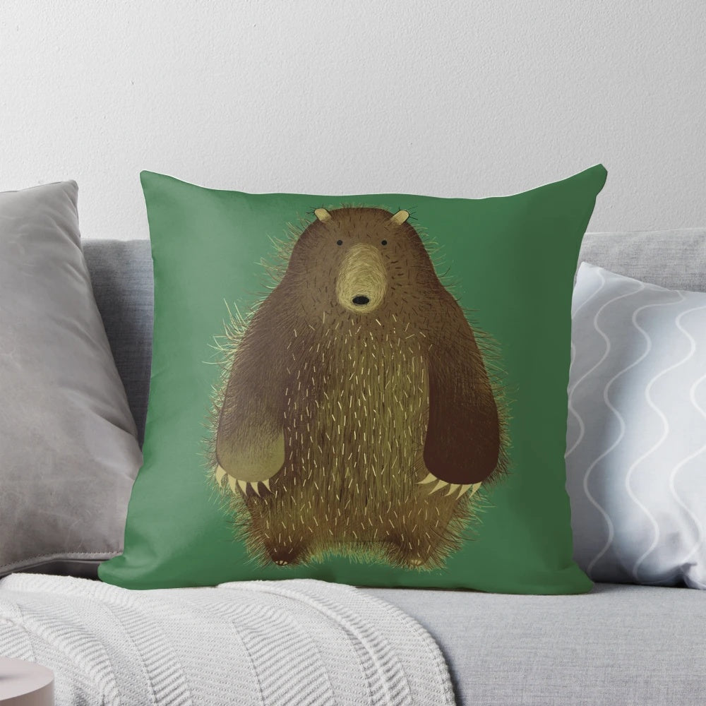 A large, fluffy brown bear plush toy that is perfect for hugging and snuggling.