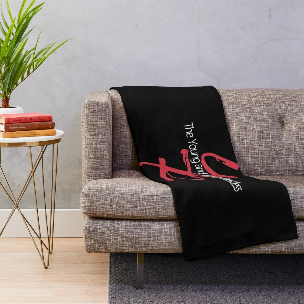 Young and Restless Plush Blanket, featuring the iconic TV series logo and colors