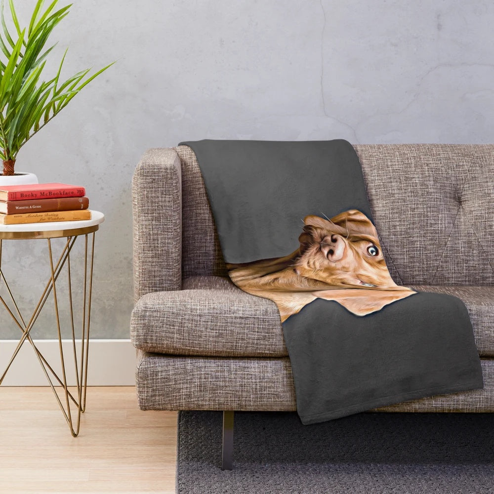 Vizsla dog-themed plush blanket