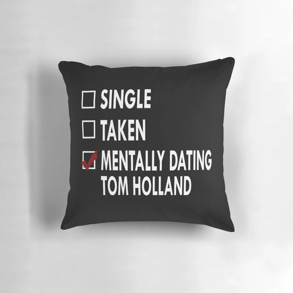 Plush pillow featuring a playful design inspired by actor Tom Holland