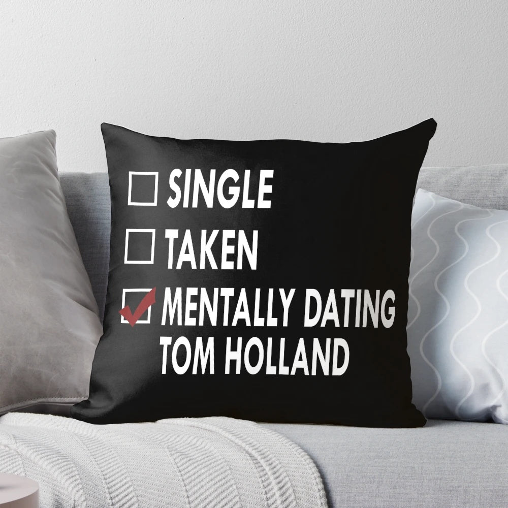 Plush pillow featuring a playful design inspired by actor Tom Holland