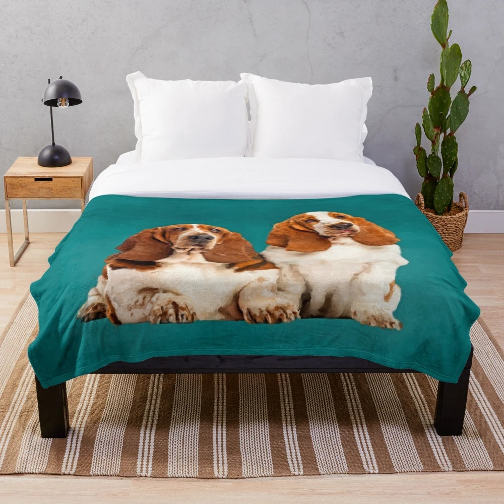 Basset Hound Plush Blanket - Cozy Pet Blanket for Dog Lovers