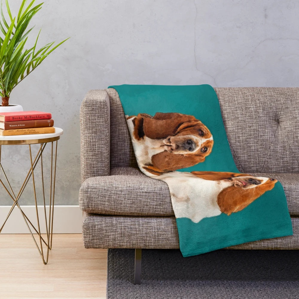 Basset Hound Plush Blanket - Cozy Pet Blanket for Dog Lovers