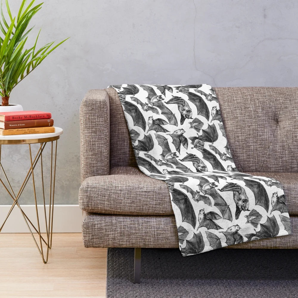 Soft, plush bat pattern blanket for cozy, snuggly comfort