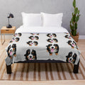 Bernese Mountain Dog Plush Blanket with Cute Puppy Design