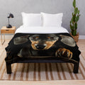 Dachshund dog portrait design on a cozy plush blanket