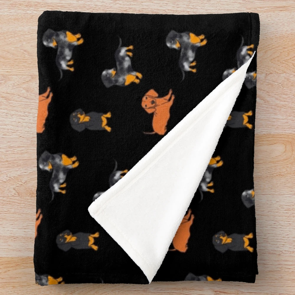 Cozy dachshund plush blanket with cute dog design