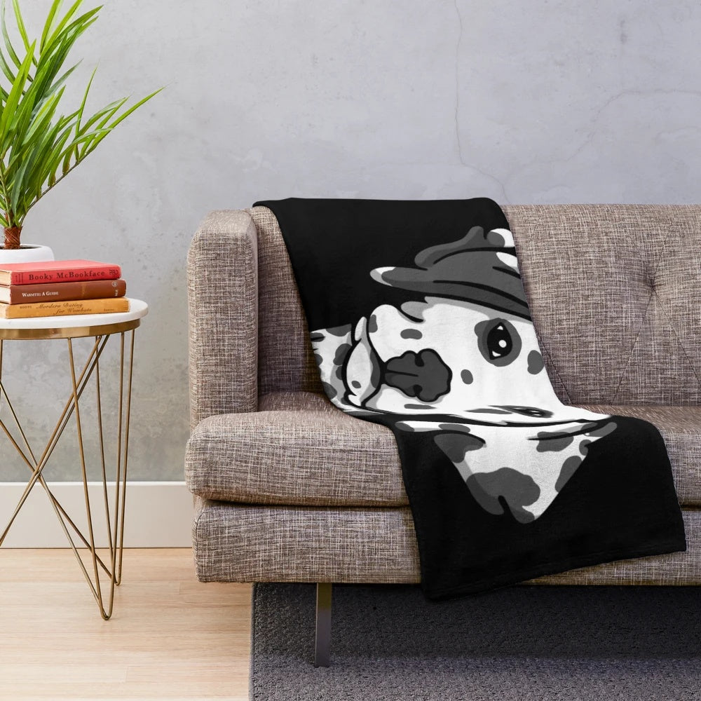 Cozy dalmatian-patterned plush blanket