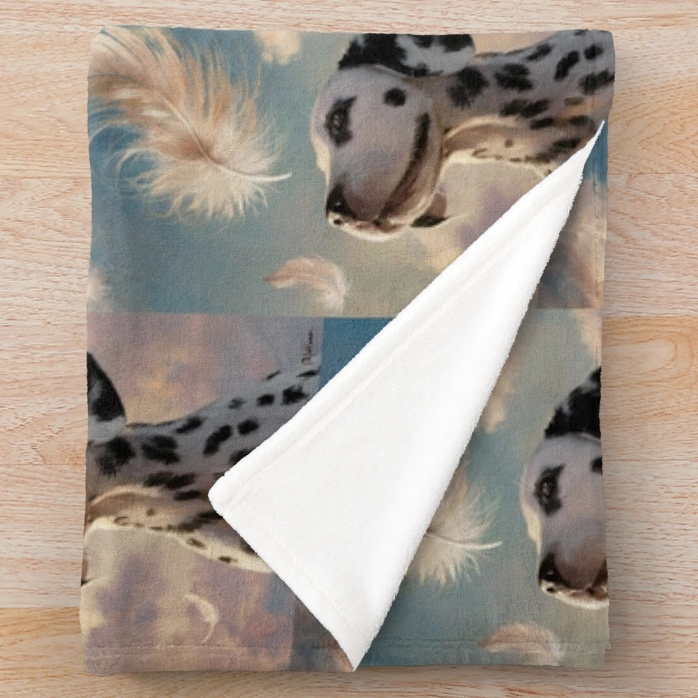 Cozy dalmatian puppy plush blanket for pet owners