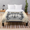 Soft and cozy plush blanket with a dog-themed design