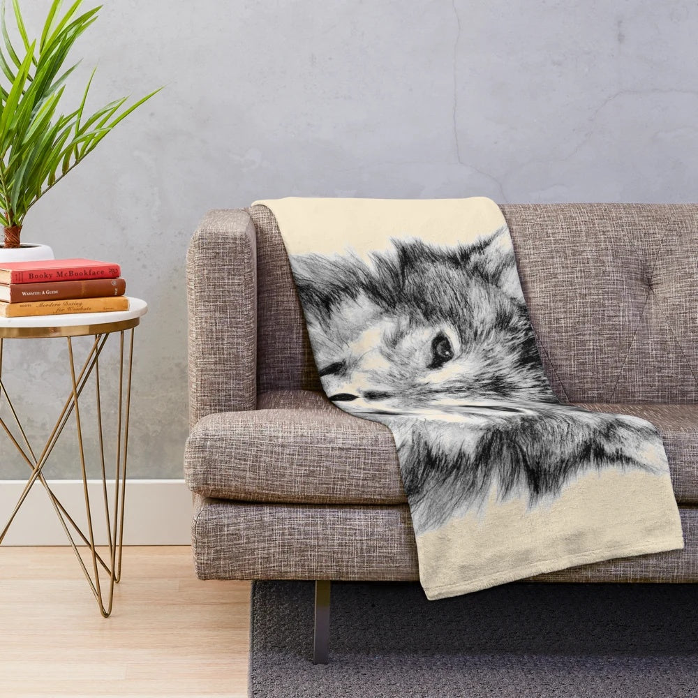 Soft and cozy plush blanket with a dog-themed design