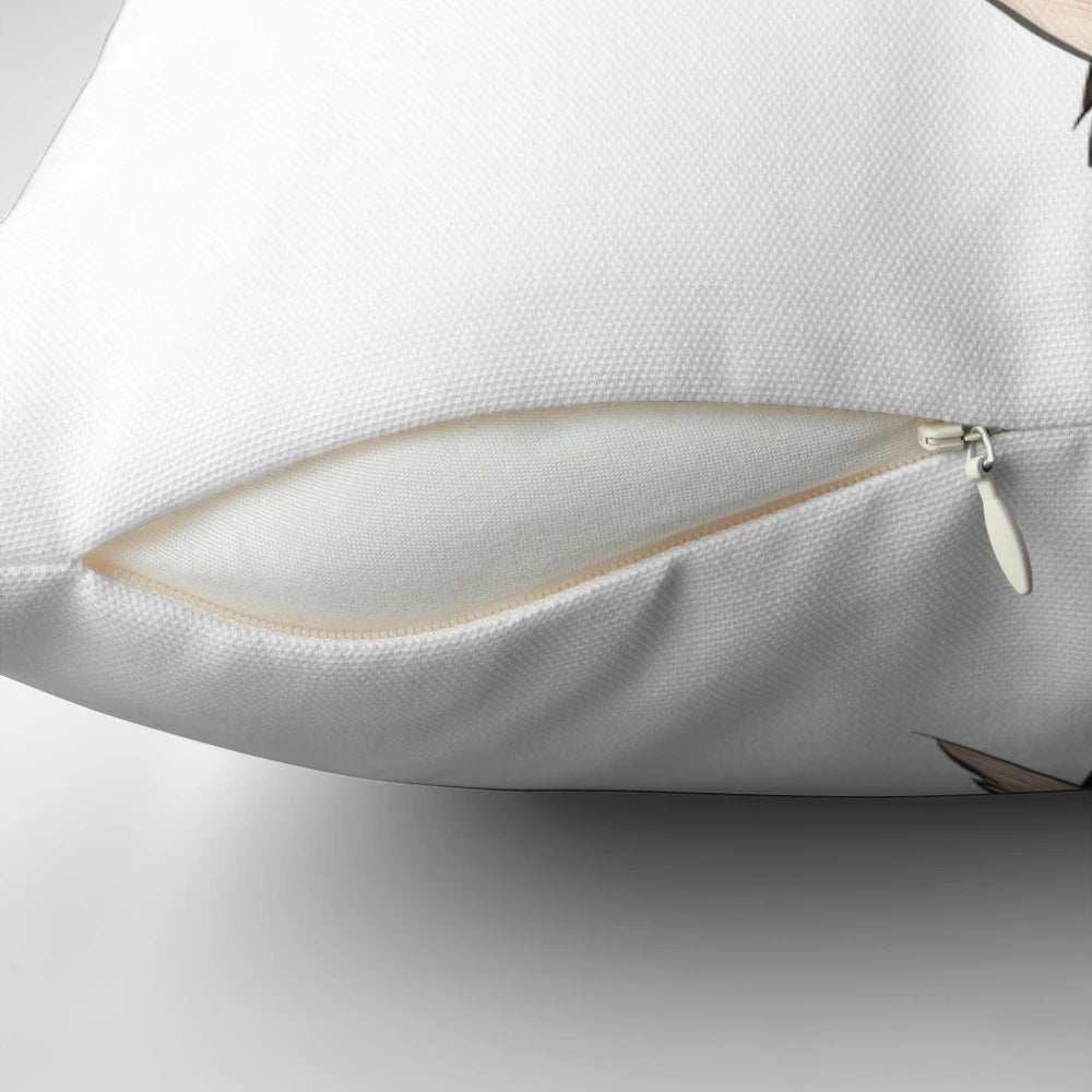 Soft, plush pillow featuring a heart design and the word "Love" with a cute ferret illustration.