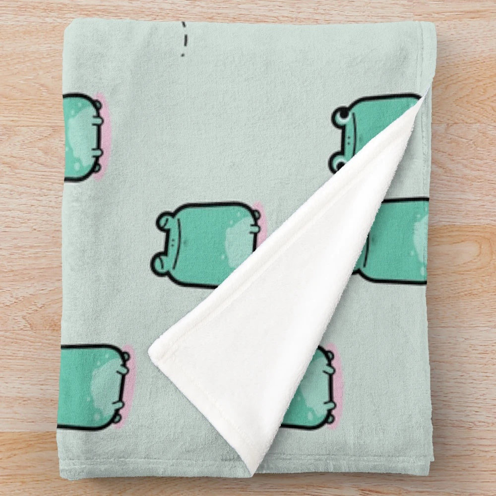 Soft, cuddly frog plush blanket for children