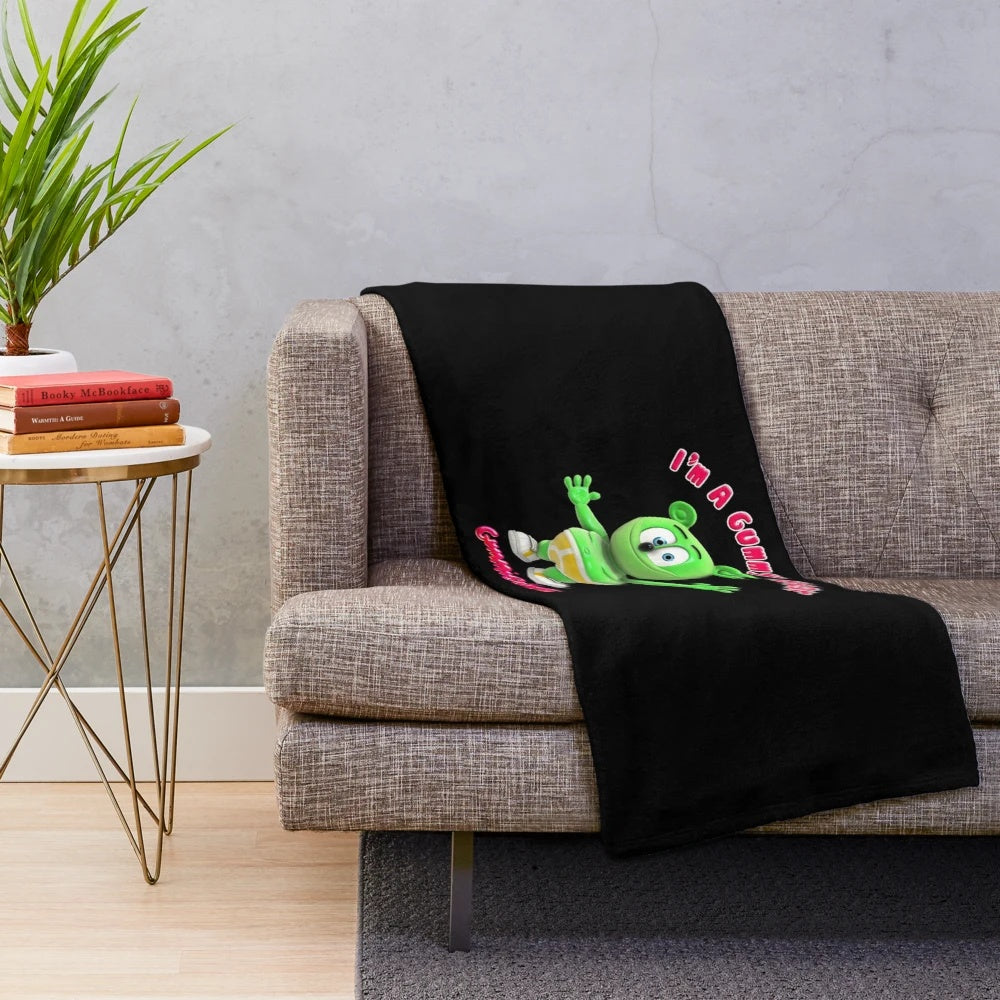Cozy gummy bear plush blanket