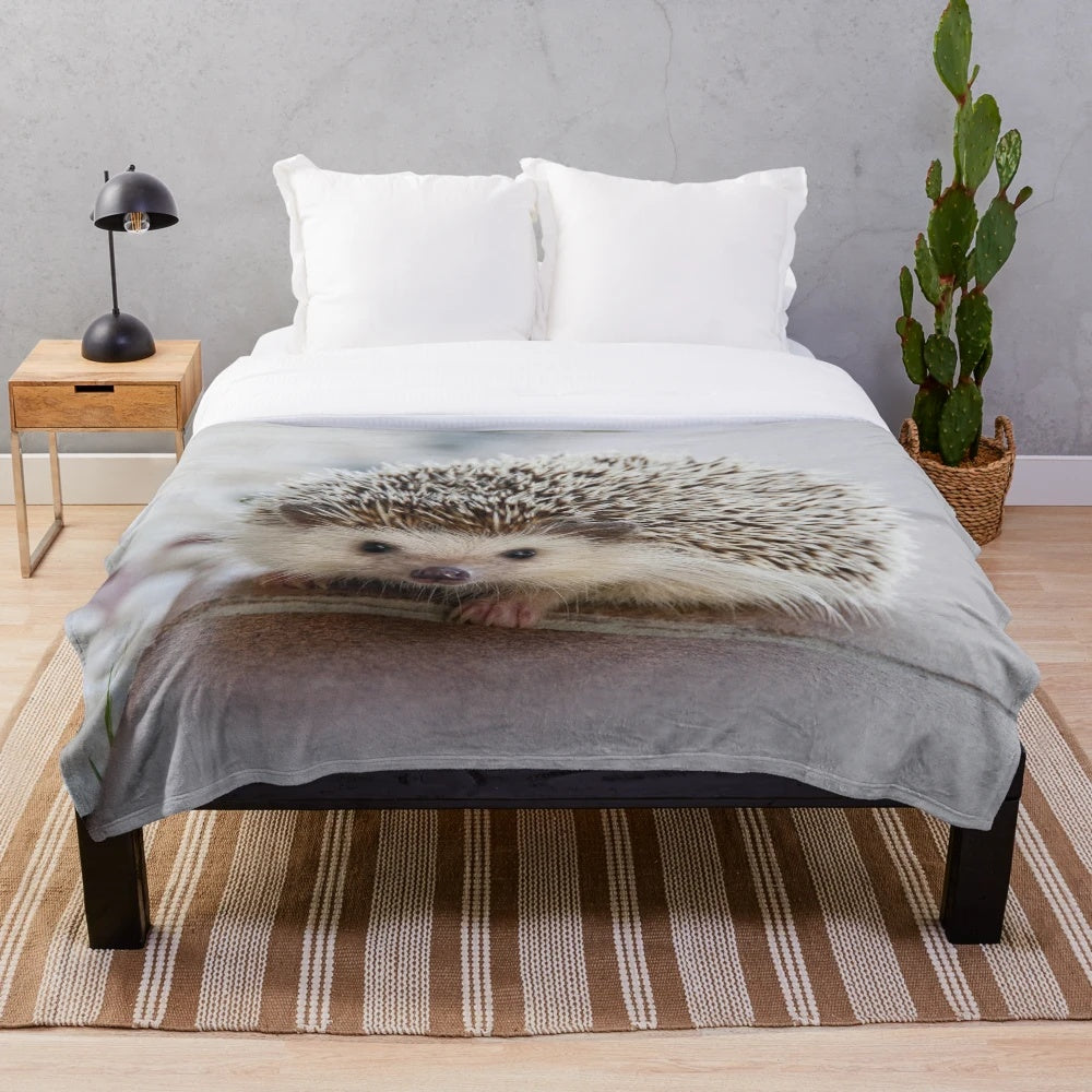 Soft and cozy hedgehog plush blanket for home décor