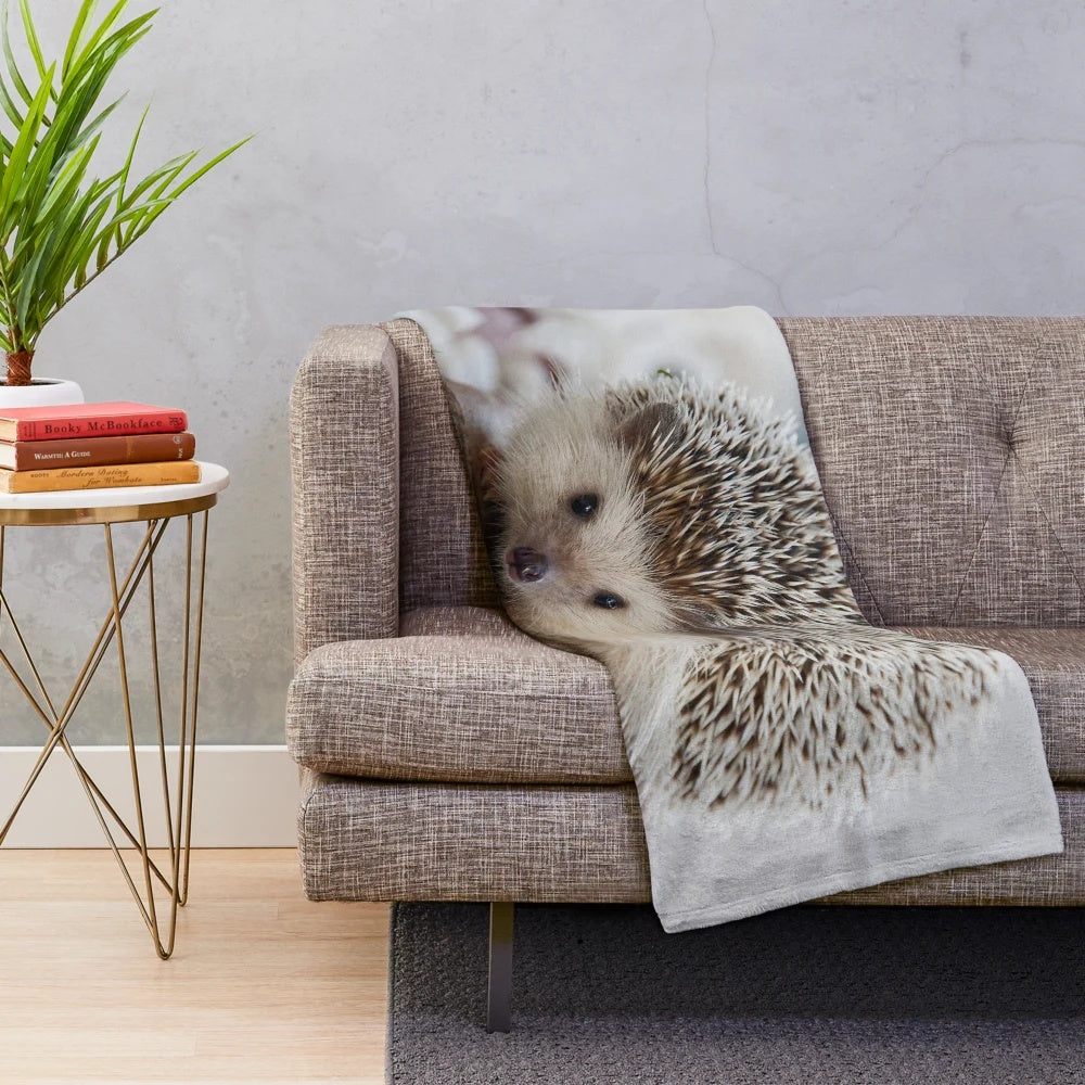 Soft and cozy hedgehog plush blanket for home décor