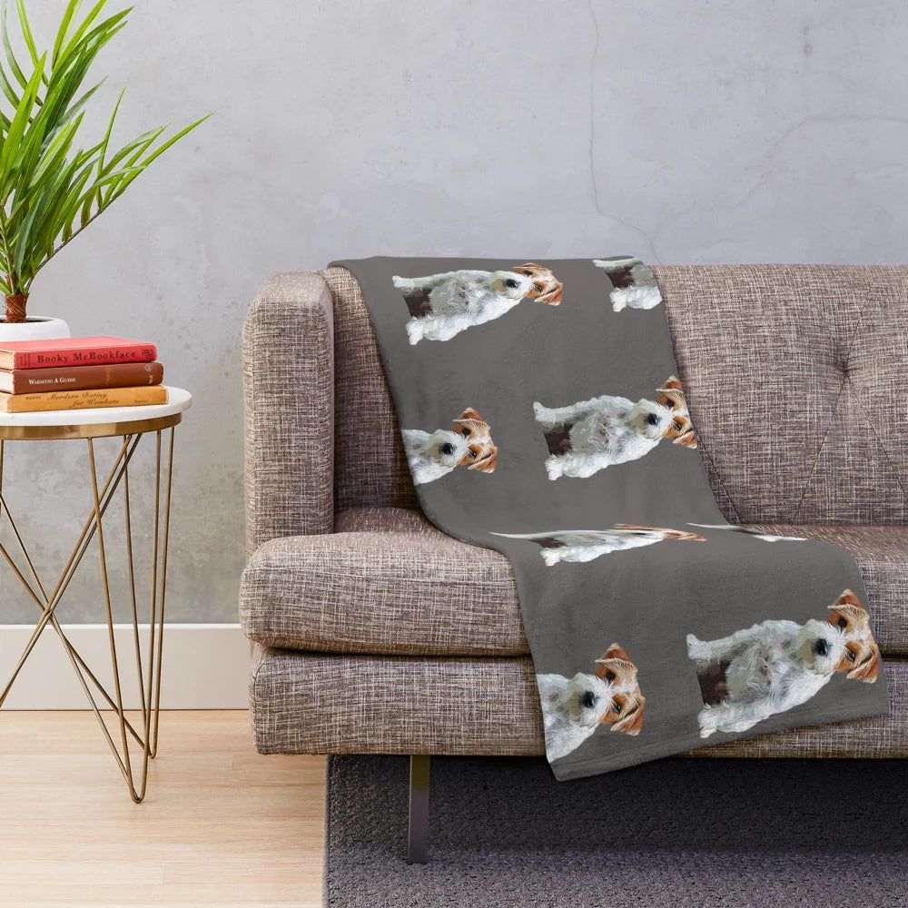 Jack Russell Terrier Rough Coat Plush Blanket