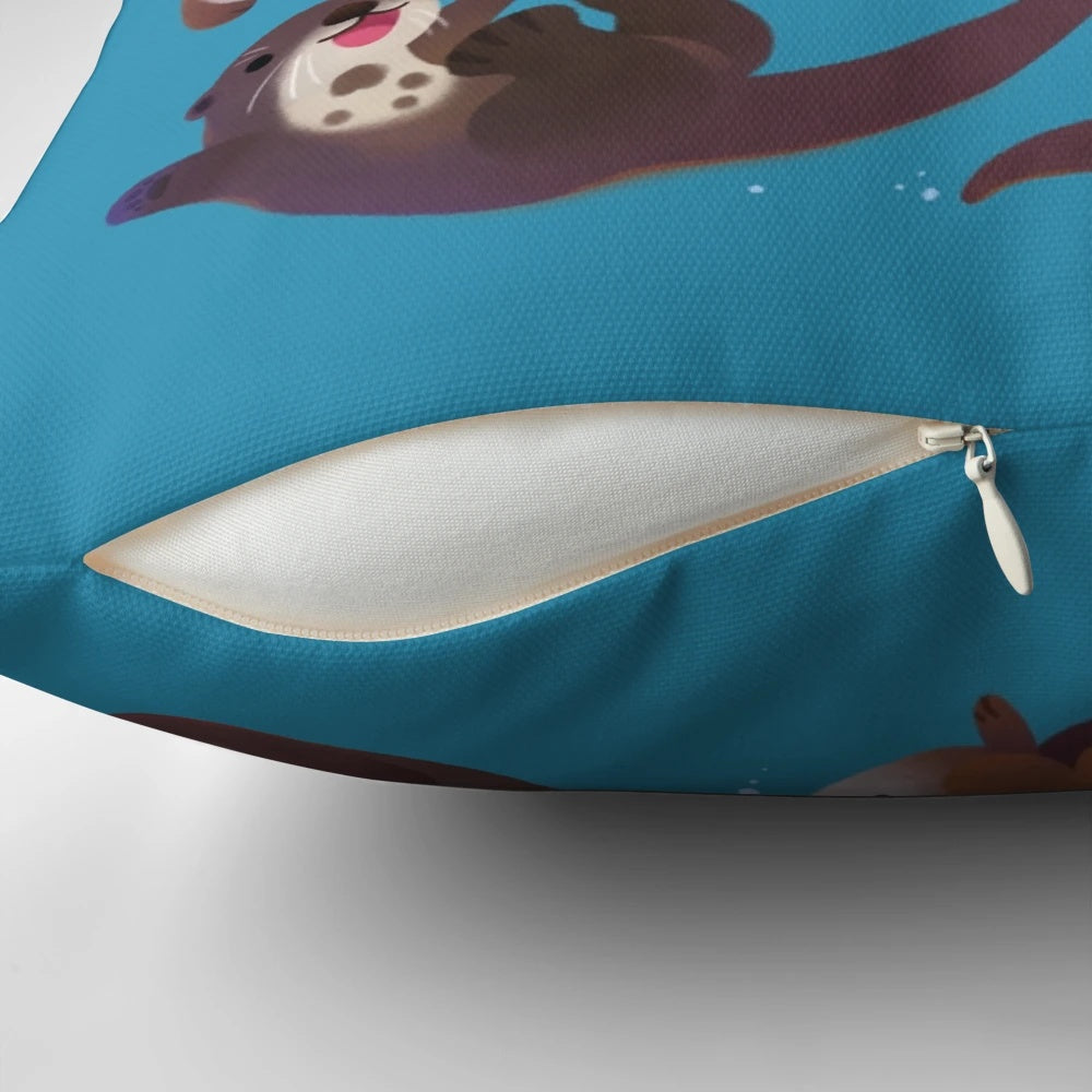 Soft, plush pillow in the shape of an otter, perfect for cuddling and comfort.