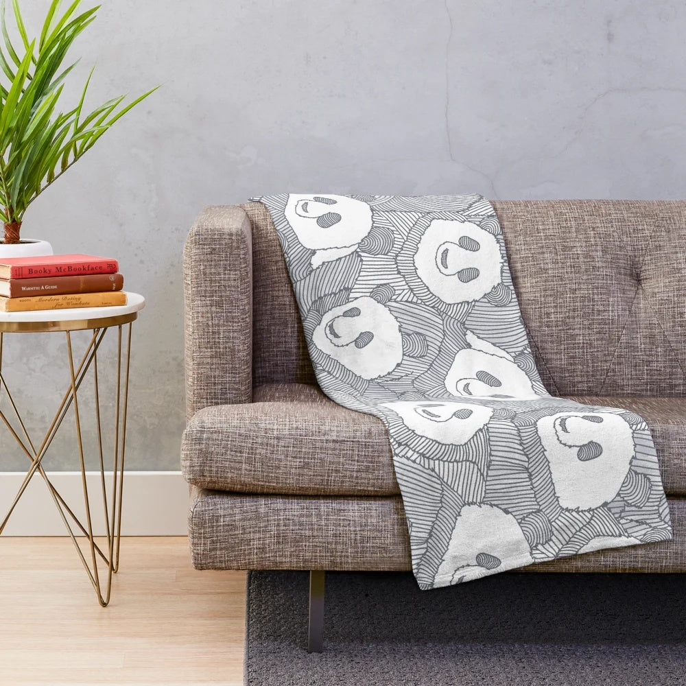 Snuggly panda-themed plush blanket with a simple, cute design