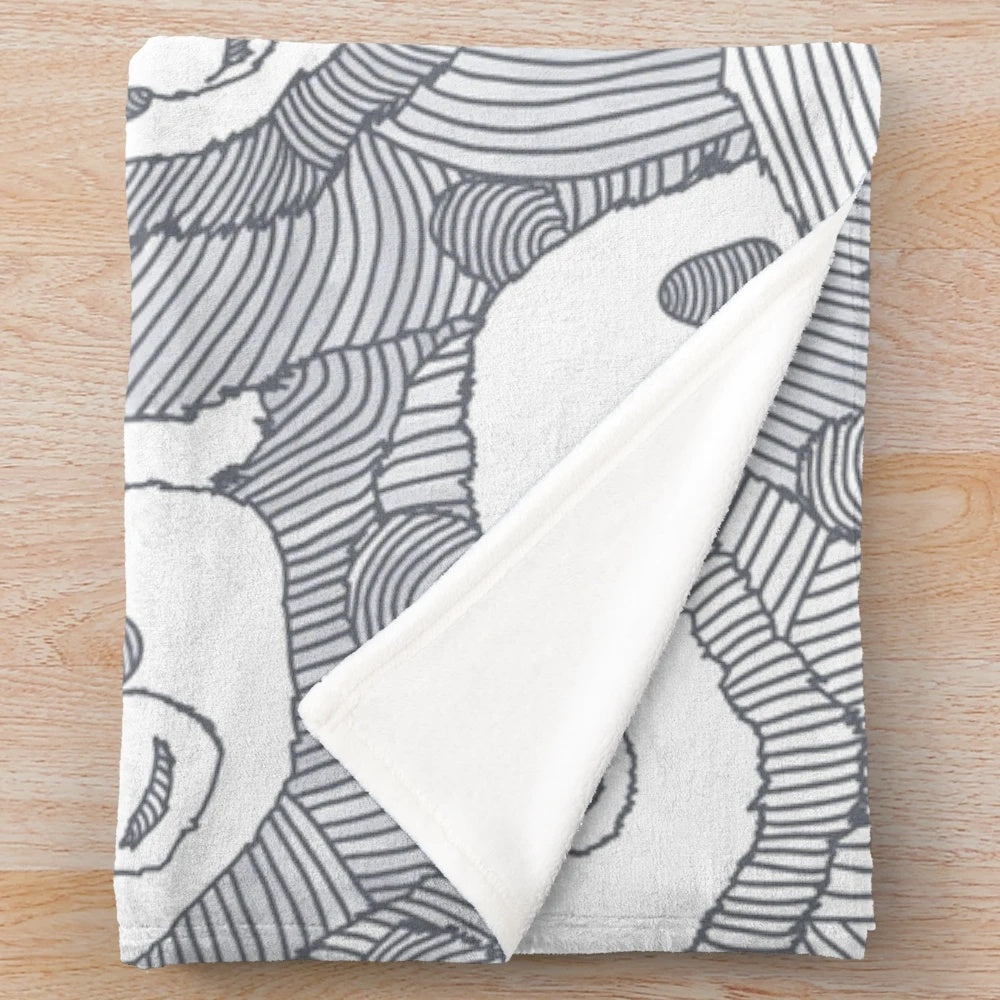 Snuggly panda-themed plush blanket with a simple, cute design