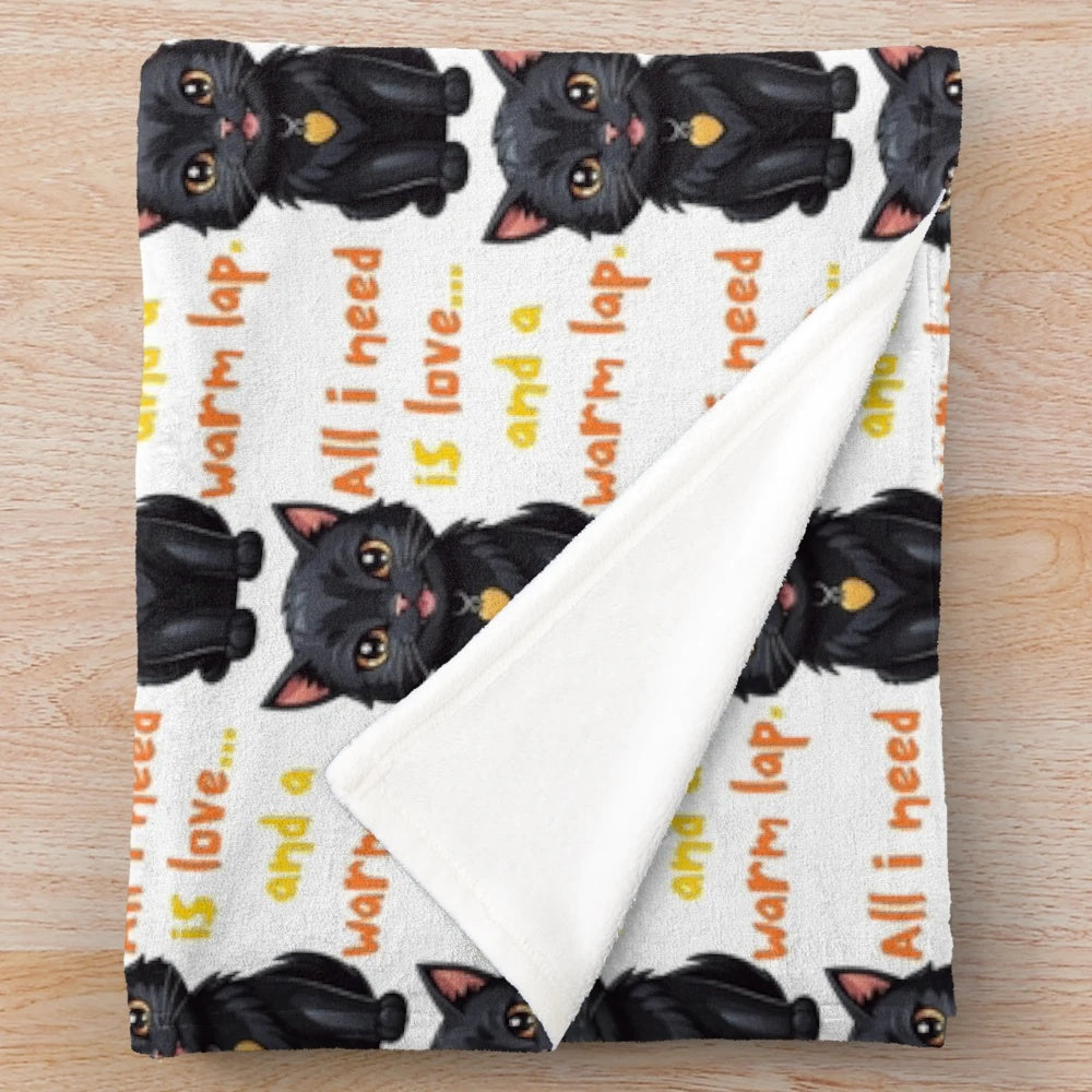 Cozy cat plush blanket with soft, plush material