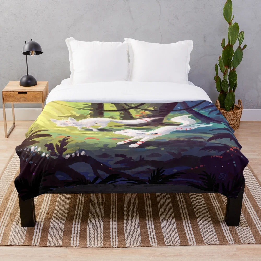 Soft and plush forest animal design blanket