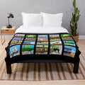 Plush blanket featuring greyhound, whippet, lurcher, and iggy dog designs