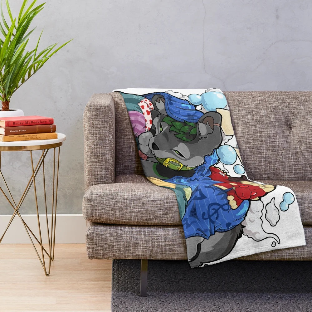 Cozy plush blanket with a furry, animal-inspired design