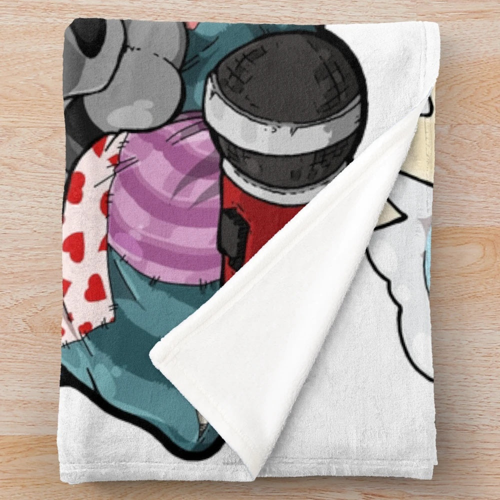 Cozy plush blanket with a furry, animal-inspired design