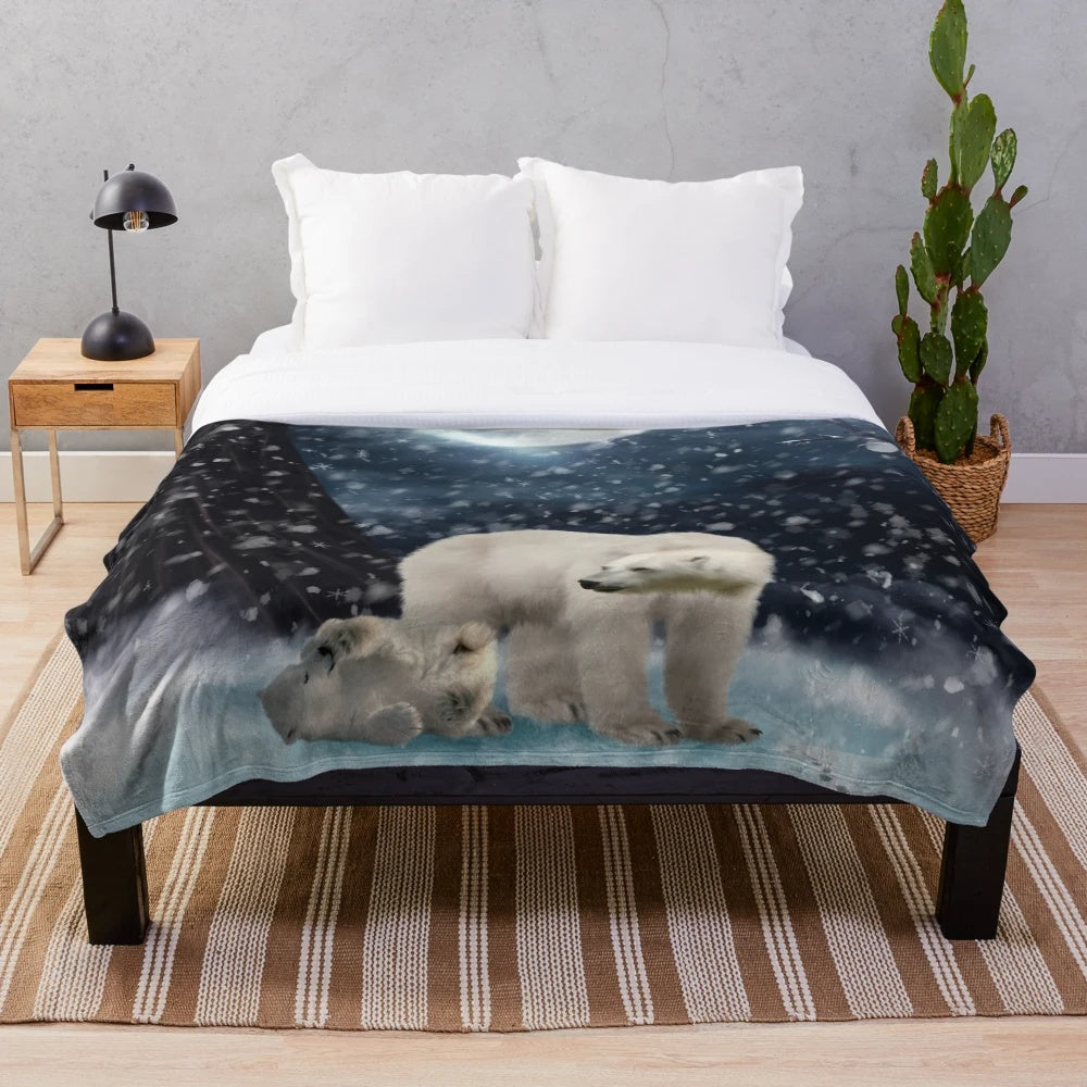 Soft and Plush Polar Bear Themed Blanket