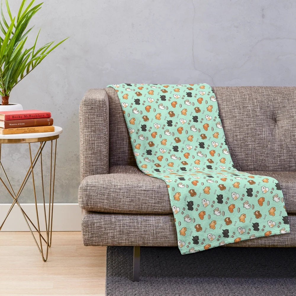 Cute pomeranian plush blanket for small dogs and homes