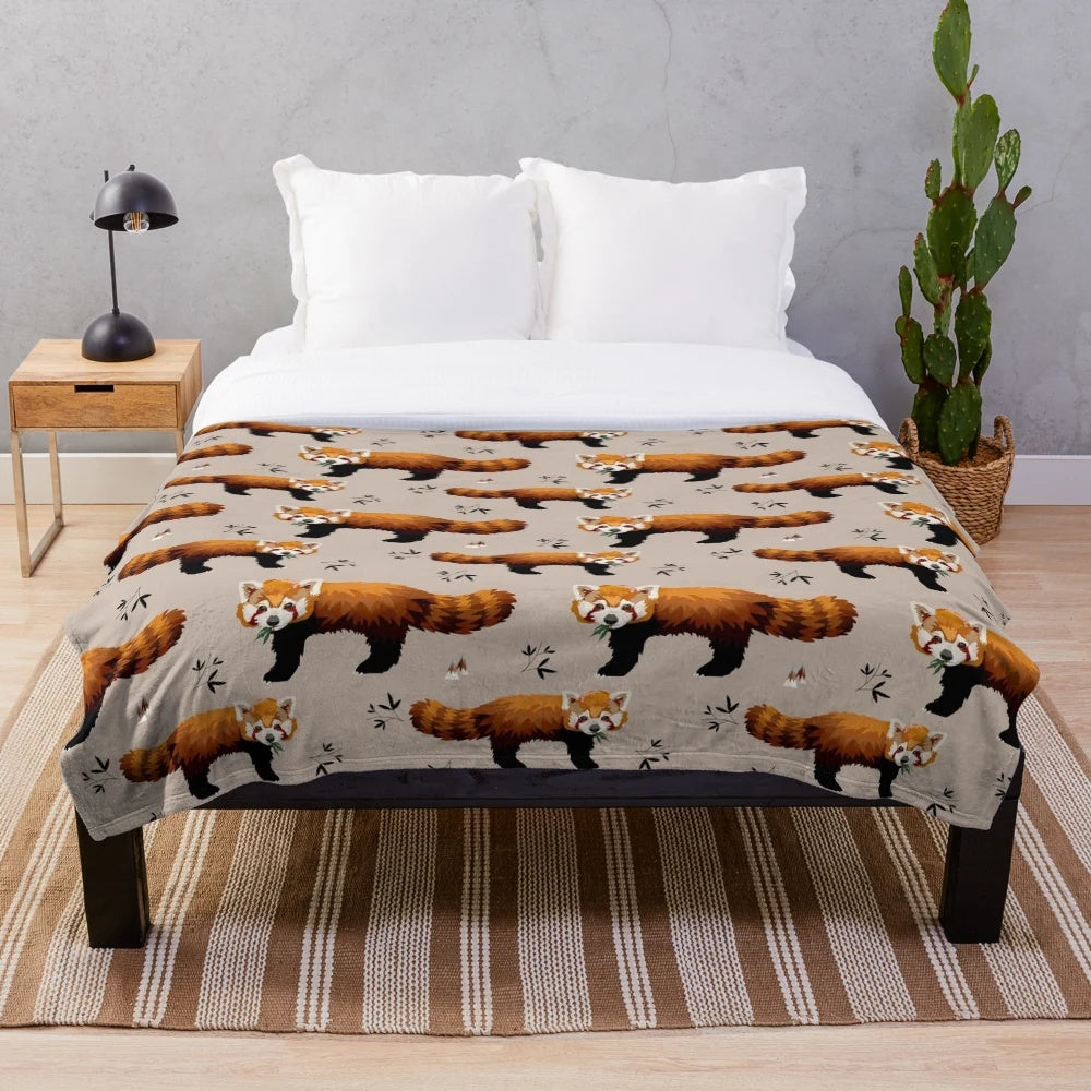 Soft and plush red panda blanket for cozy home decor