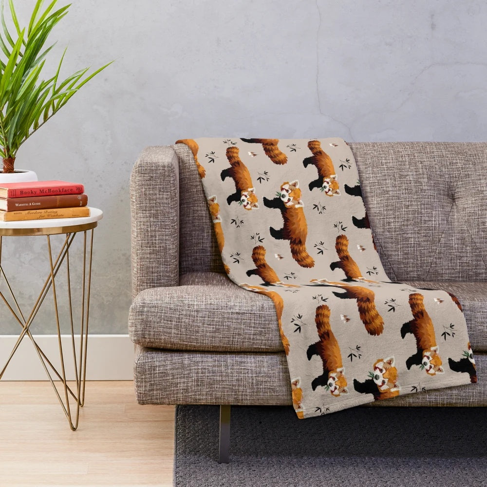 Soft and plush red panda blanket for cozy home decor