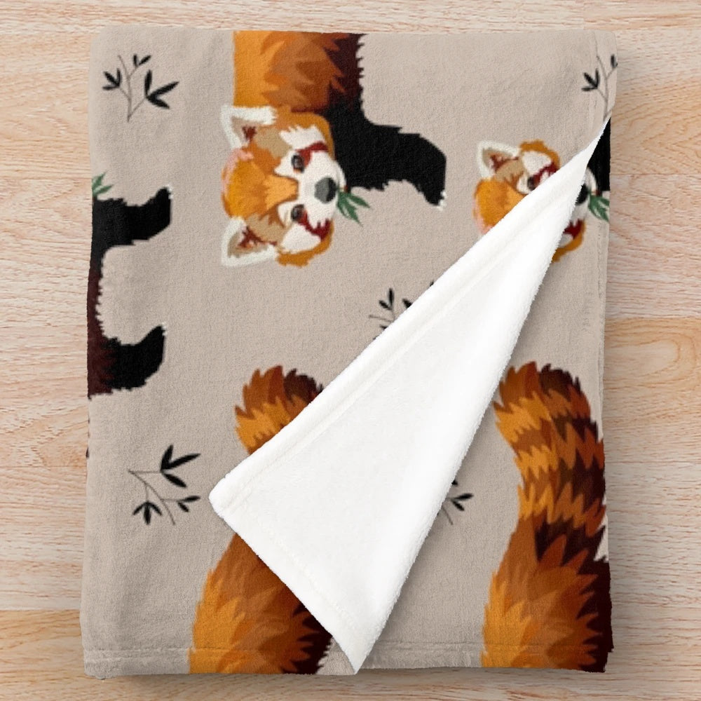 Soft and plush red panda blanket for cozy home decor