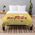 Soft and cozy Rupert Bear inspired plush blanket