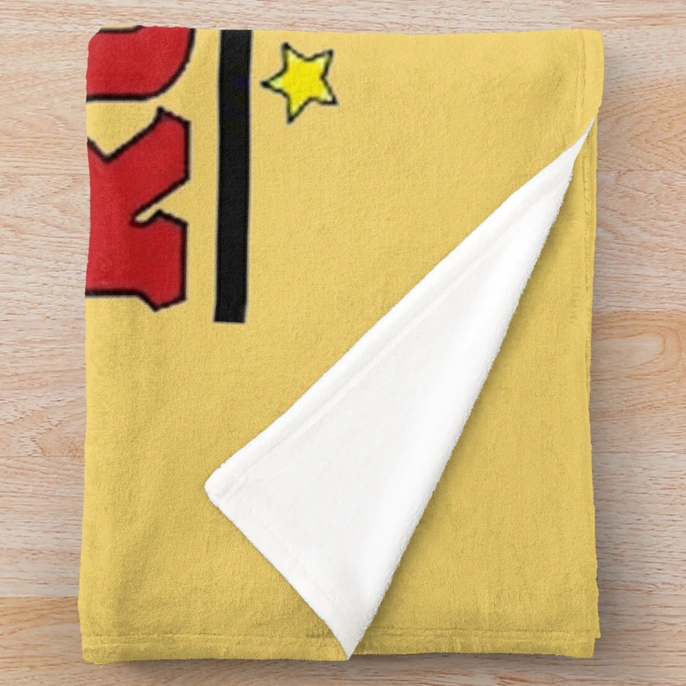 Soft and cozy Rupert Bear inspired plush blanket