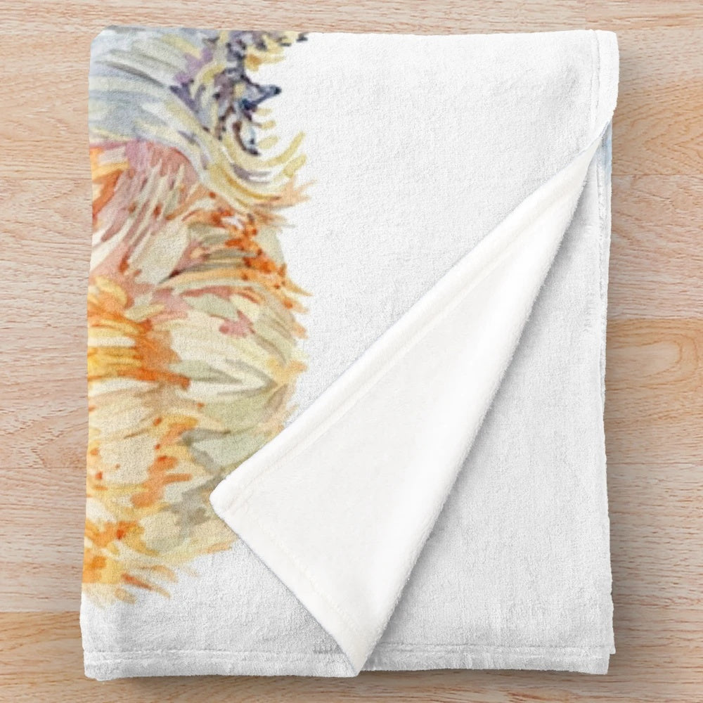 Soft and fluffy silkie chicken plush blanket