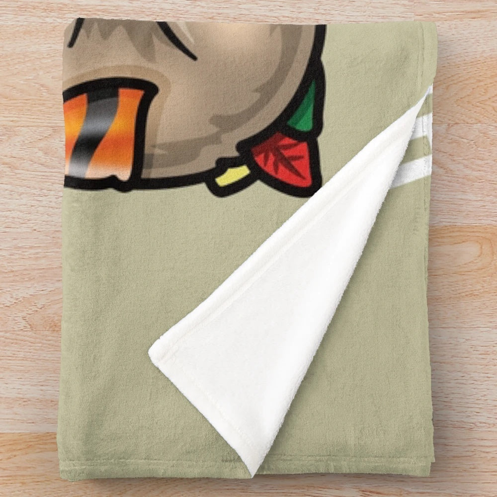Soft and cuddly plush blanket featuring a sloth hugging a pumpkin in a fall setting