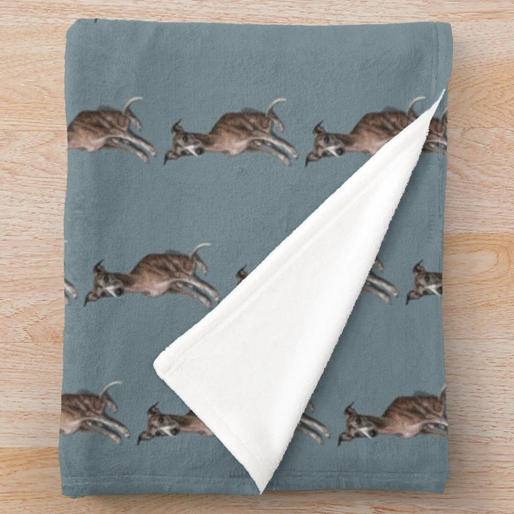 Whippet plush blanket for cozy pet naps