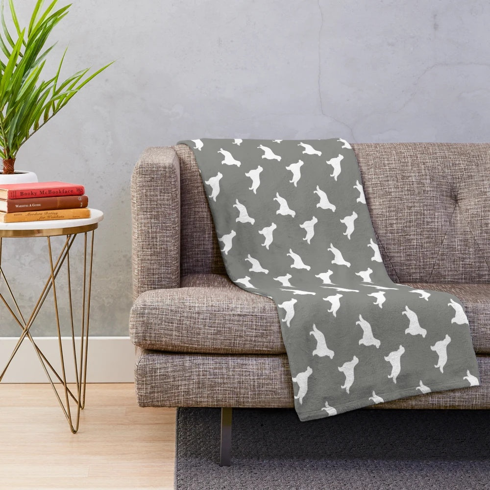 Welsh Springer Spaniel silhouette design on a soft, plush blanket