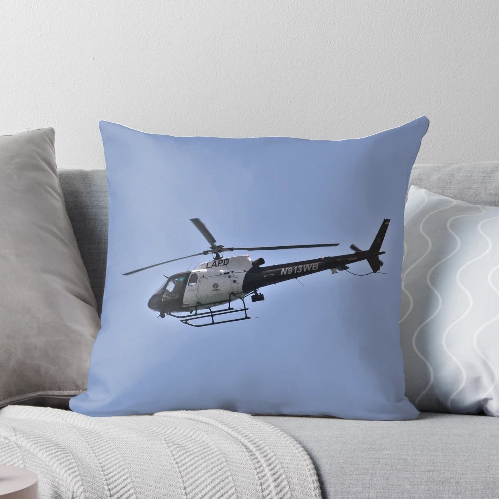 LAPD Helicopter in Flight Acrylic Pillow by AdMurphyPhotography