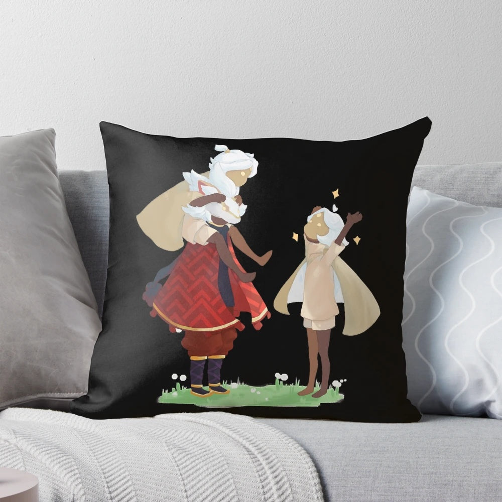 Sky Children of the Light-themed decorative pillow for gaming and home decor