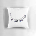 Whimsical Peter Pan-themed pillow with the quote "to live would be an awfully big adventure