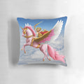 She-Ra and her magical horse Swiftwind flying through the clouds on a plush pillow