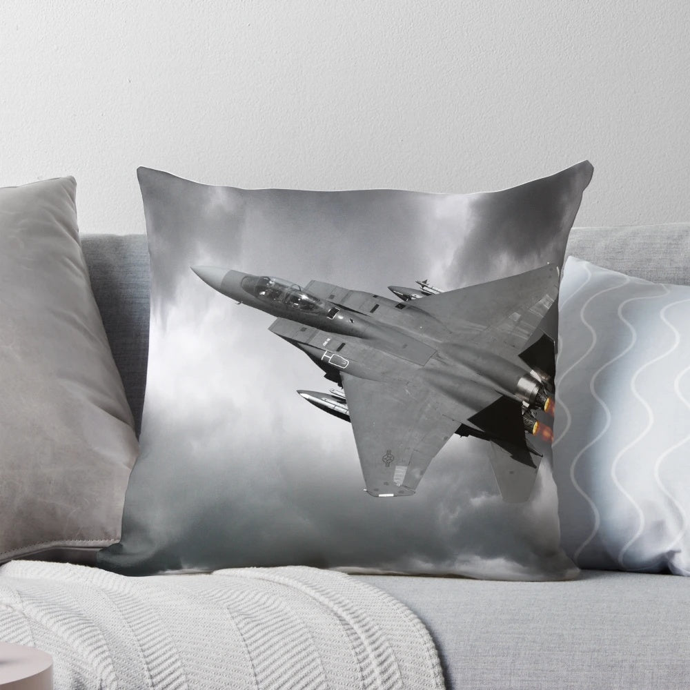 Detailed illustration of the powerful F-15 Eagle fighter jet in flight